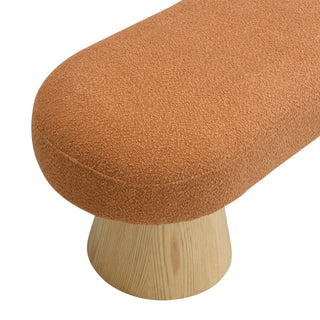 Sunvega Fully Assembled Upholstered Dining Bench with Wood Legs and Non-Slip Pads