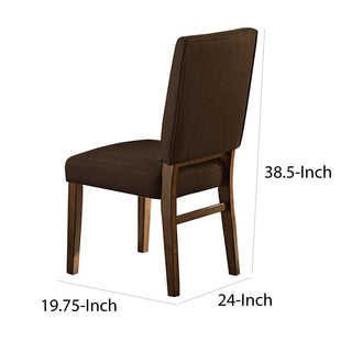 Sunvega Mid-Century Modern Upholstered Dining Side Chair Set of 2 with Walnut Finish