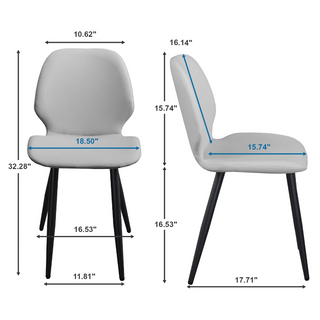 Sunvega Upholstered Dining Chairs with Soft Suede-Style Fabric and Metal Legs Set of 4