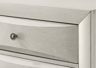 Sunvega Contemporary Neutral White Finish Curved Drawer Fronts Nightstand