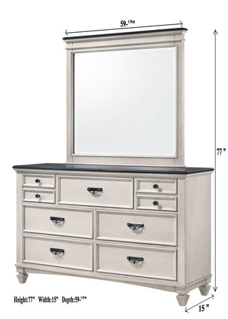Sunvega Transitional Two-Tone Finish Nightstand with Two Storage Drawers
