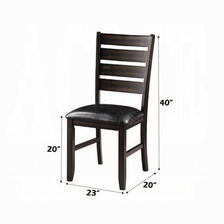 Sunvega Espresso Finish Faux Leather Upholstered Wooden Dining Side Chairs Set of 2