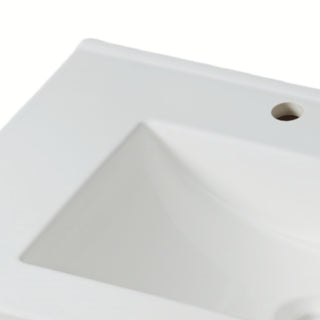 Sunvega Modern 30 Inch Bathroom Vanity with Ceramic Sink and Tempered Glass