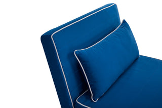 Sunvega Modern Velvet 3-Position Adjustable Sleeper Chair with Piping Design Converts to Bed