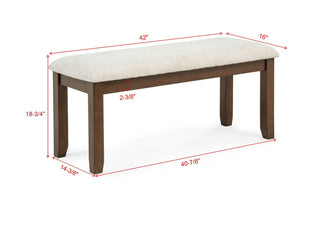 Sunvega Traditional Style 5pc Dining Set with Rectangular Table and Upholstered Chairs