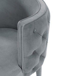 Sunvega Modern Velvet Upholstered Dining Chair with Tufted Back and Gold Tips