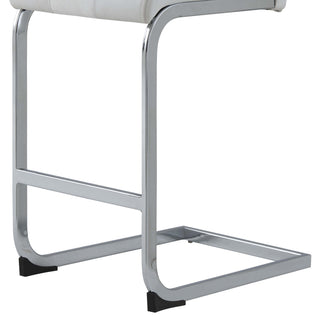 Sunvega Upholstered Bar Stools with L Shape Legs and Metal Footrest Set of 4