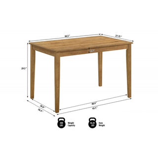 Sunvega Antique Natural Oak Wood 5 Piece Dining Set with Cushioned Chairs