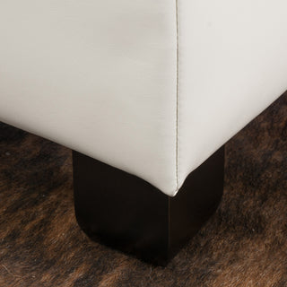 Sunvega Richmond KD Fabric Storage Ottoman with Birch Legs 30x30 Inches