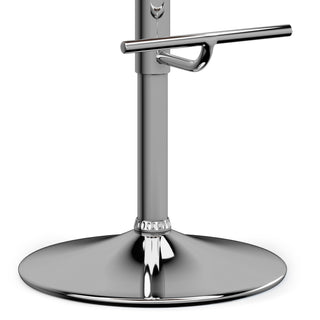 Sunvega Adjustable Swivel Bar Stool with Denim Blue Upholstery and Chrome Base
