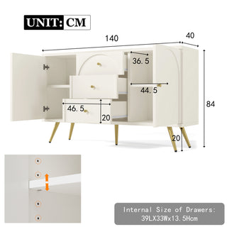 Sunvega Modern Minimalist Metal Foot Dining Cabinet with Large Storage Space