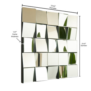 Sunvega Sunburst-Shaped PU Art Decorative Wall Mirror for Bathroom Bedroom
