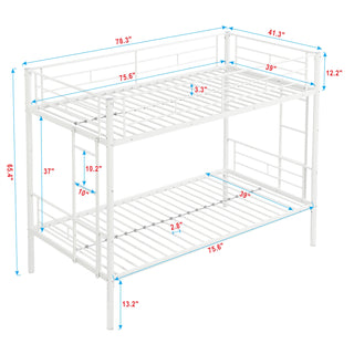 Sunvega Metal Bunk Bed with Trundle for Modern Space Saving Bedroom