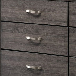 Sunvega Transitional Style 6 Drawer Dresser with Metal Pulls and Black Legs