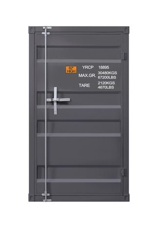 Sunvega Gunmetal 1-Door Chest with Container Lock and Metal Shelves
