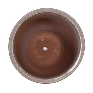 Sunvega Handmade Ceramic Flower Pot Set of Three Graduated Sizes with Floral Embossed Pattern