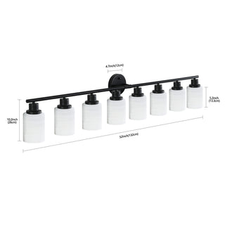 Sunvega Modern Golden Finish 6-Light Vanity Sconce with Frosted Glass Shades
