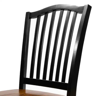 Sunvega Transitional Style 2pc Side Chair with Turned Leg Design in Black and Antique Oak Finish