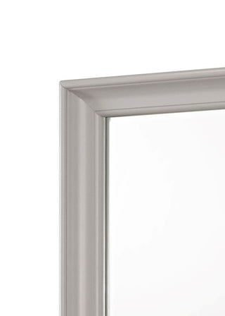 Sunvega Sand Colored Beveled Glass Poster Mirror with Metal Accents
