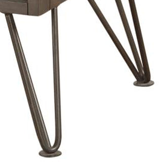 Sunvega Contemporary Grey Wood Night Stand with Metal Hairpin Legs and Drawers
