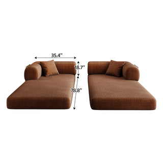 Sunvega Modular Sectional Sofa Bed with Pillow Back Support Armrest in Corduroy Fabric
