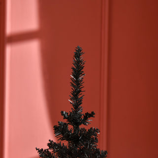 Sunvega Pencil Artificial Xmas Tree with Faux Snow Flocked Full Branch Tips Flame-retardant