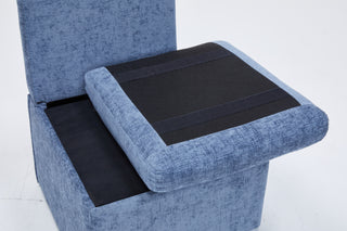 Sunvega Modern Linen Upholstered Armless Dining Chair with Storage and Casters