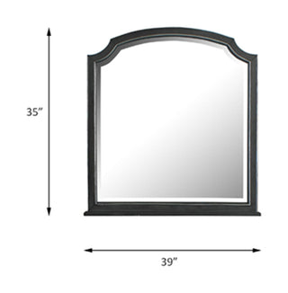 Sunvega Transitional Wood Framed Beveled Mirror with Inner Dimension 24x23 Inch