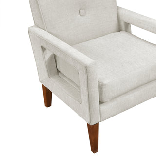 Sunvega Modern Gray Chenille Loveseat with Pocket Coils and Solid Wood Legs
