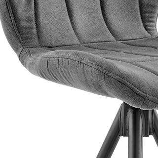 Sunvega Swivel Bar Stool with Charcoal Fabric and Black Finish for Modern Seating