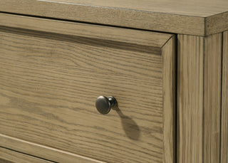 Sunvega Rustic Style Wooden Nightstand with Two Drawers and Open Shelf in Tan Beige