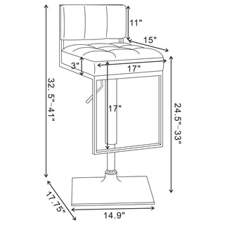 Sunvega Adjustable Bar Stool with U-Shaped Footrest and Plush Padding
