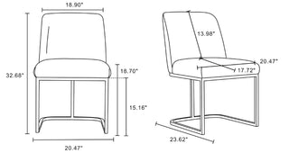 Sunvega Modern Upholstered Faux Leather Dining Chair with Black Metal Base
