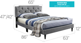 Sunvega Stylish Casual Gray Queen Bed Frame with Durable Support