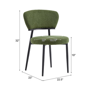 Sunvega Modern Upholstered Dining Chairs with Soft Seat and Metal Legs Set of 2 White