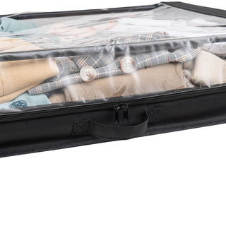 Sunvega Under-Bed Rolling Storage Container Set with Clear Zippered Cover and Smooth-Glide Wheels