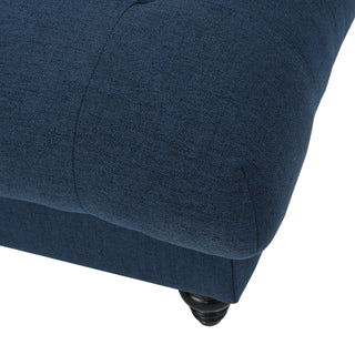 Sunvega Bordeaux Tufted Ottoman with Pillow Top and Cream Fabric for Living Room