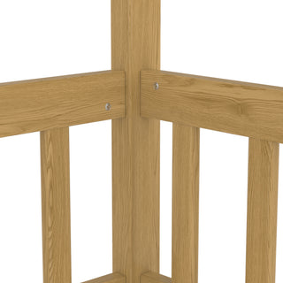 Sunvega Kids Twin Size Floor Canopy Bed with Guardrails and Four Poster Design