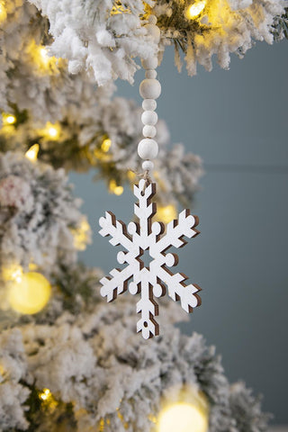 Sunvega Weathered Finish Iron Snowflake Hanging Ball Ornaments for Holiday Decor