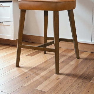 Sunvega Mid-Century Modern Kitchen Counter Stool with Vegan Leather Upholstery