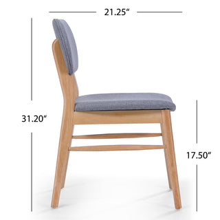 Sunvega Mid-Century Upholstered Dining Chairs with Rubberwood Frame in Walnut and Charcoal