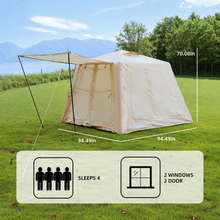 Sunvega 4 Season Inflatable Tent with Canopy and Hand Pump for 2-3 Person Camping