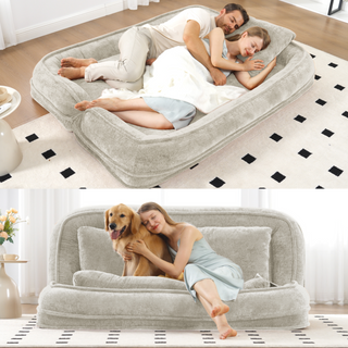 Sunvega Double Human Dog Bed Loveseat with 5 Adjustable Positions and Plump Pillow