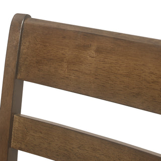 Sunvega Farmhouse Upholstered Rubberwood Counter Stools with Ladder Back Set of 2