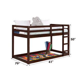 Sunvega Twin Loft Bed with Slats System and Right Facing Ladder in Espresso