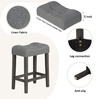 Sunvega 4 Piece Bar Table Set with USB Outlets and Padded Stools for Living Room