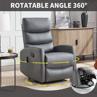 Sunvega Fabric Heat Massage Manual Recliner Chair with Rocker and Swivel for Living Room