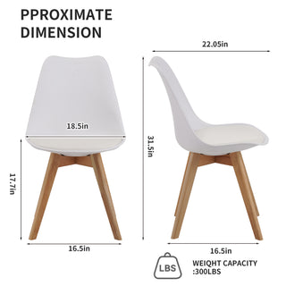 Sunvega Modern Style Dining Chairs with Wooden Legs and Thickened Cushion for Kitchen