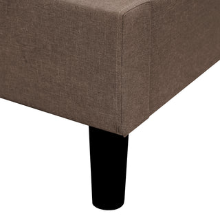 Sunvega Modern Channel Tufted Upholstered Platform Bed with Headboard Brown
