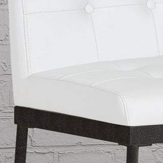 Sunvega Industrial Modern Counter Stool Set with Metal Pipeline Base and Button Tufted